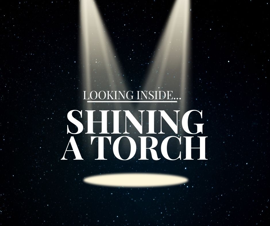 shining a torch symbol to look inside the mind